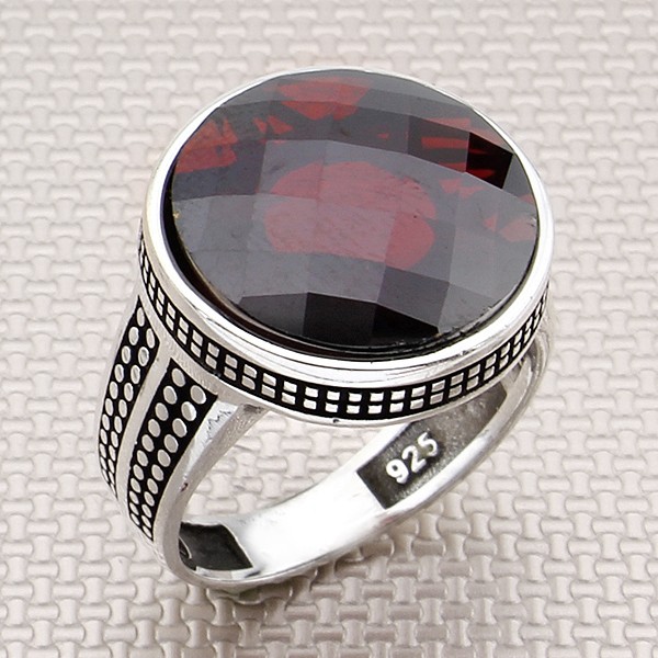 Men Ring Zircon Stone 925 Sterling