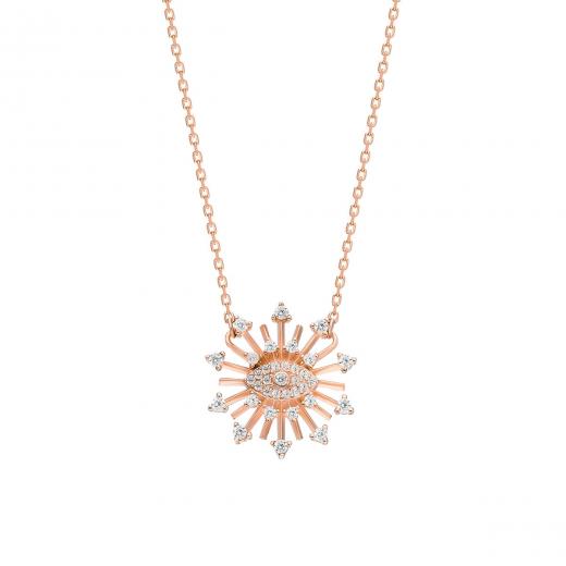 925 Sterling Silver Necklace Sun Symbol Special Design