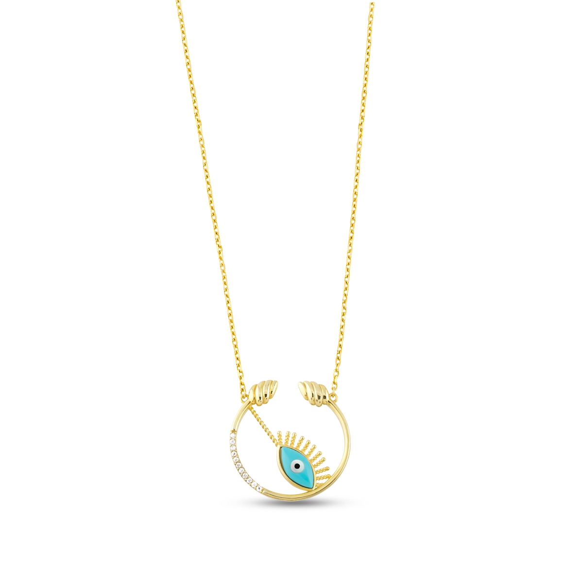 Silver Necklace Evil Eye Collection Mother of Pearl Special Design 925 