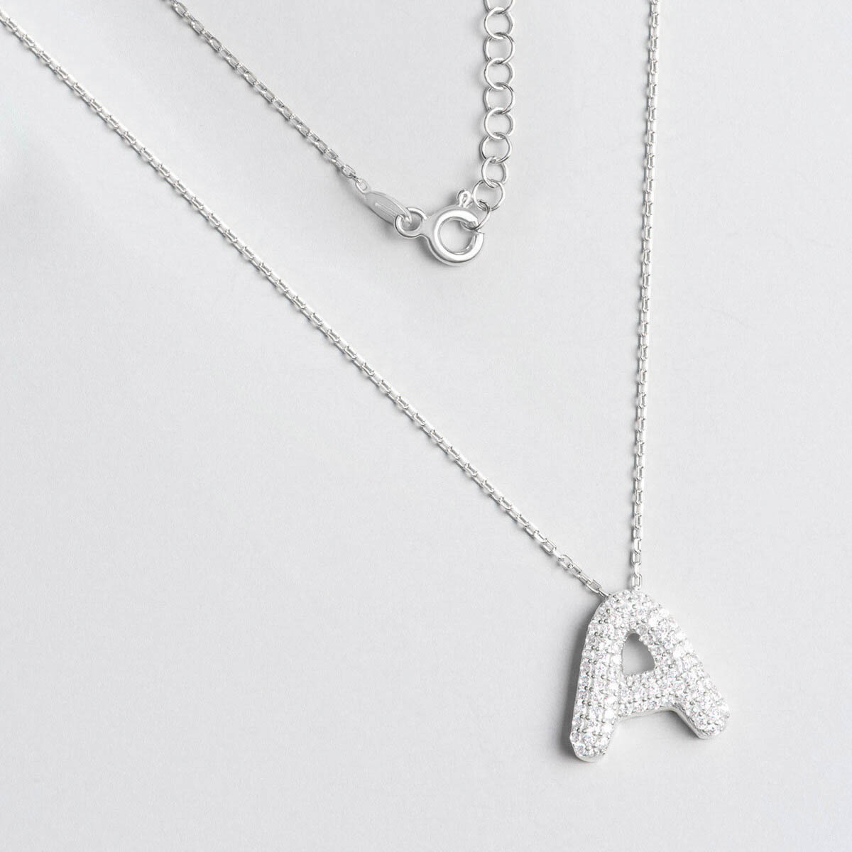 Silver Necklace Alphabet Collection A Letter 925 Sterling