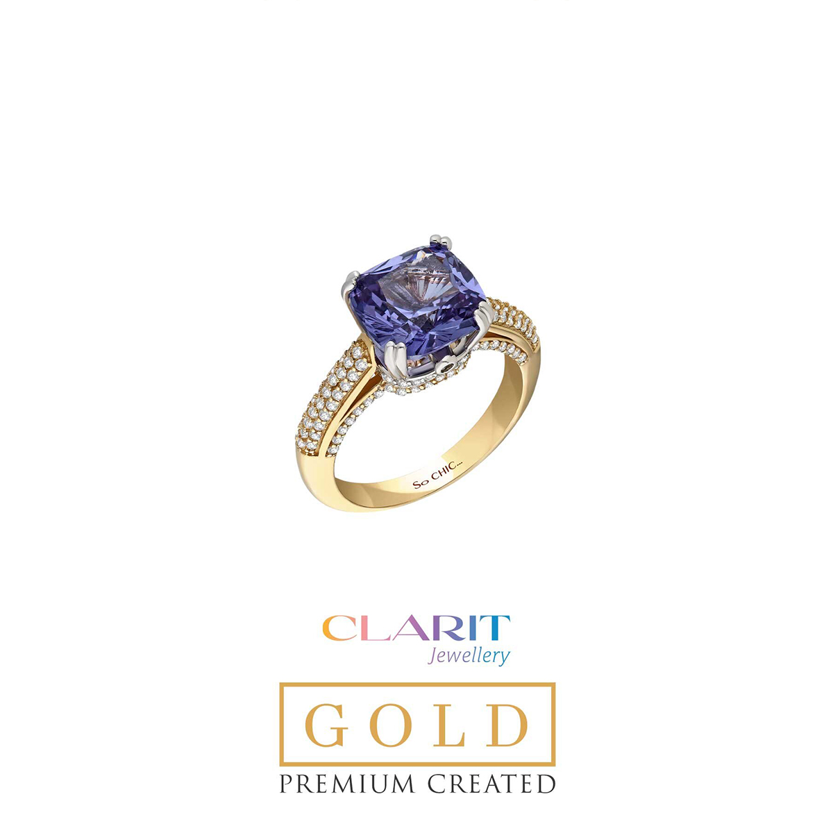 Created Alexandrite Stone Clarit Jewellery 14K Gold Ring