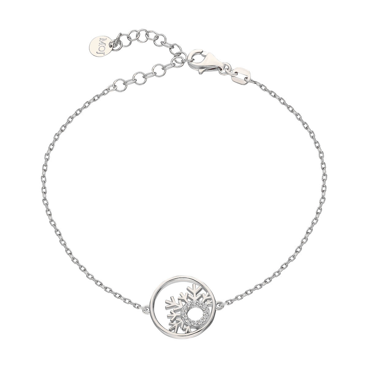 Silver Bracelet Snowflake Symbol 925 Sterling
