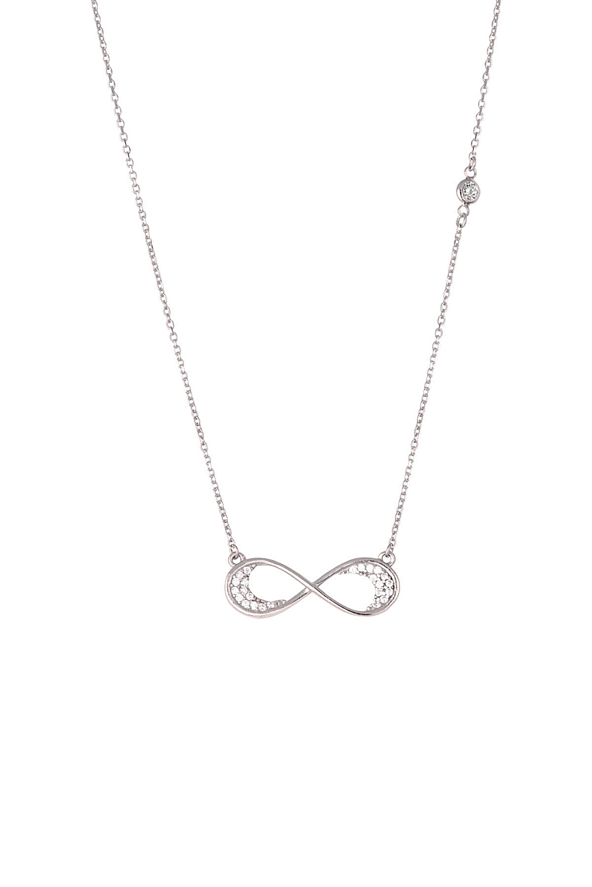 Silver Necklace Infinity Design Zircoina 925 Sterling