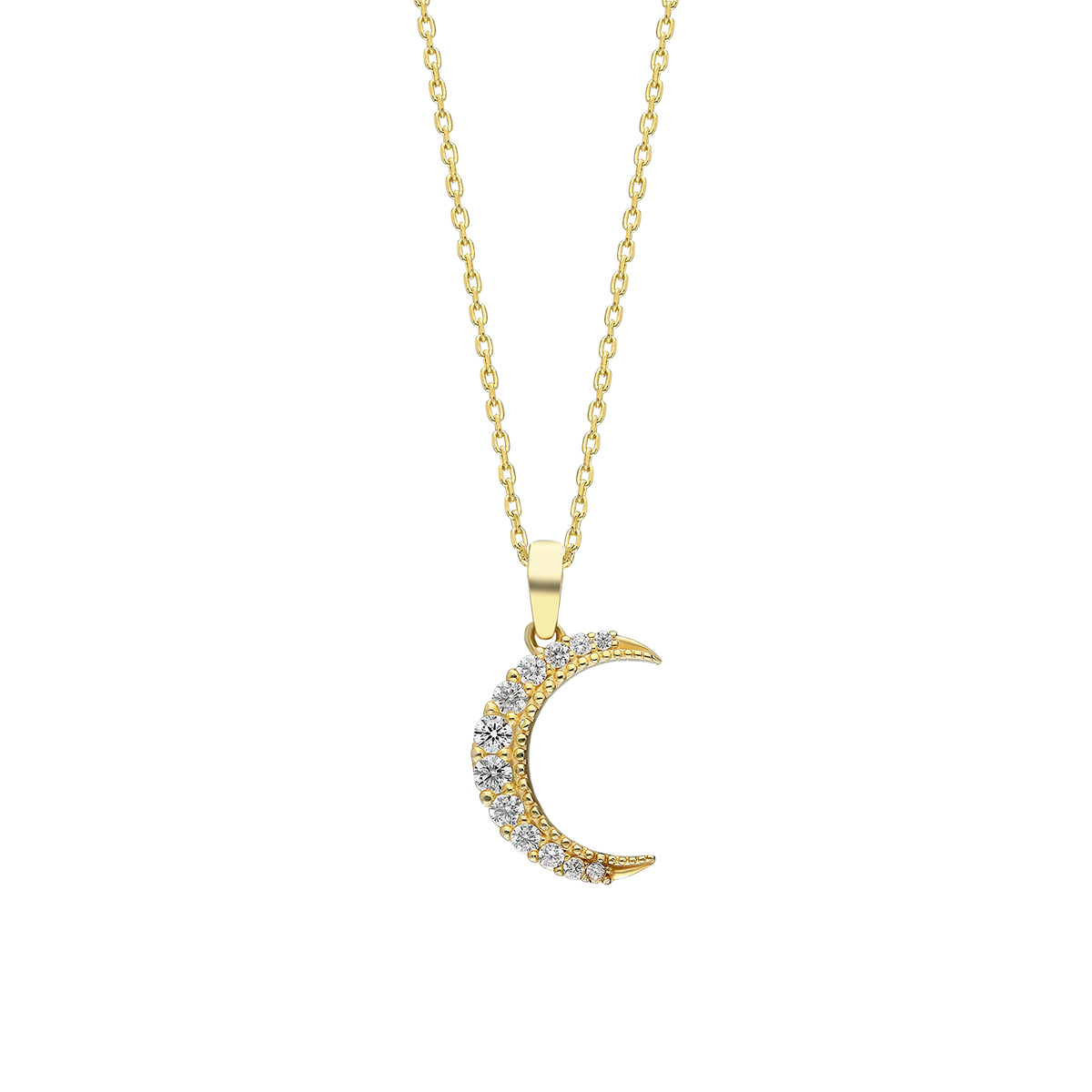 925 Sterling Silver Necklace Moon Symbol Special Design