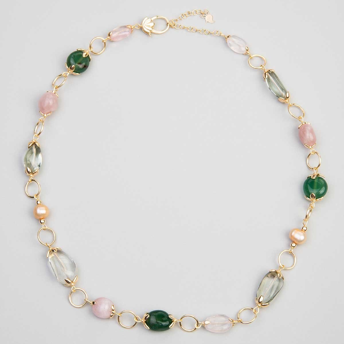 Silver Necklace Jade Stone 925 Sterling