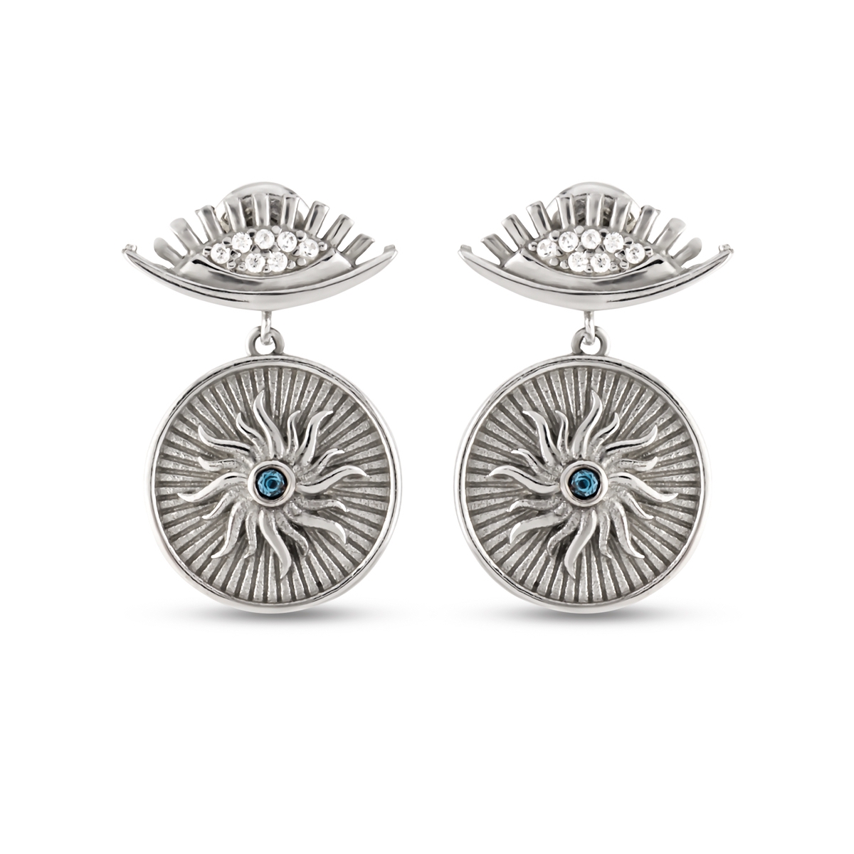 Silver Earring Evil Eye Collection Special Design 925 Sterling