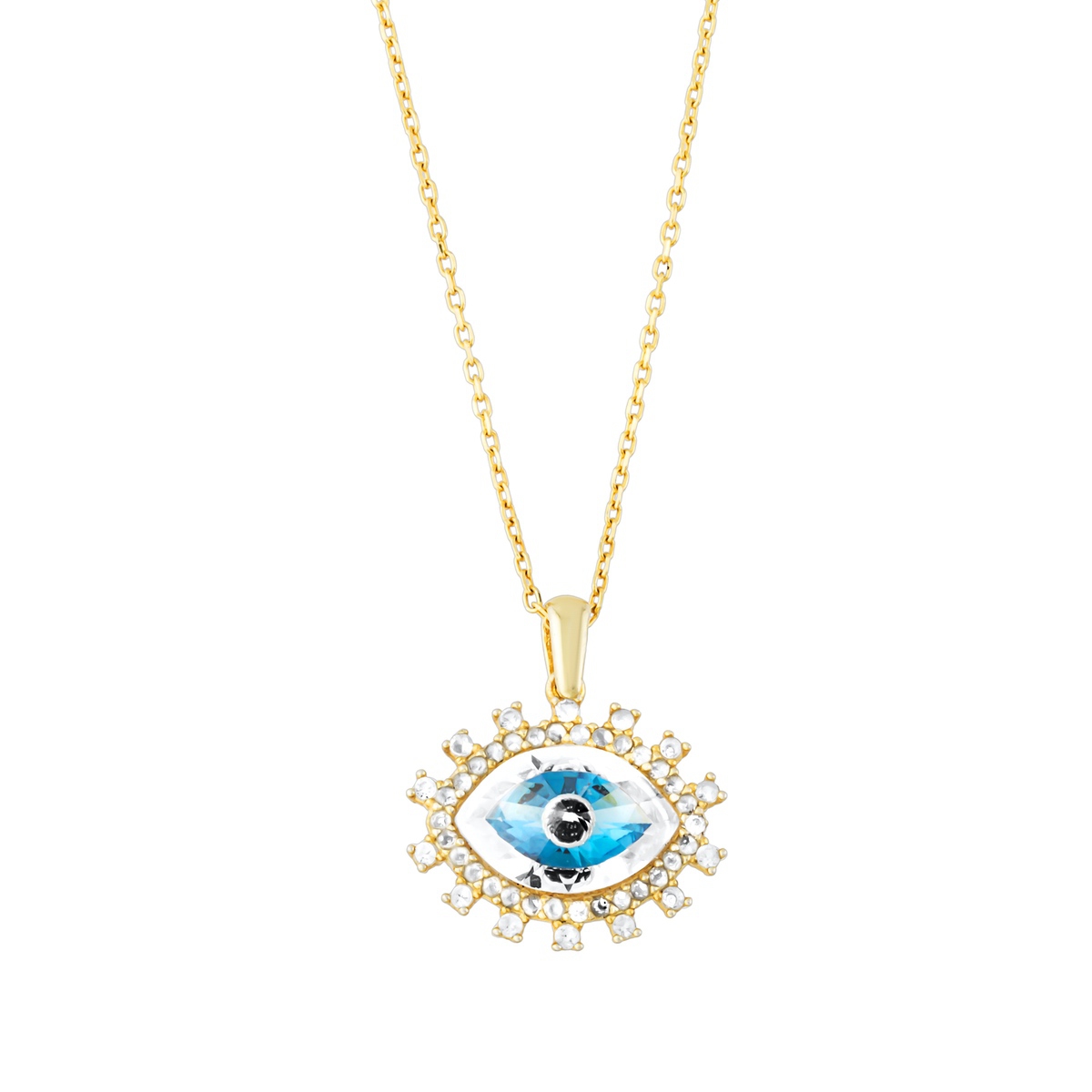 Silver Necklace EvilEye Collection Special Design Zircon Stone 925 Sterling