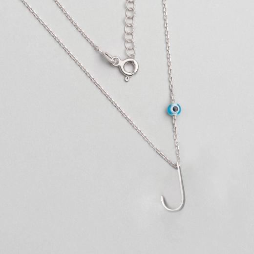 Alphabet With Evil Eye  J Sterling Silver