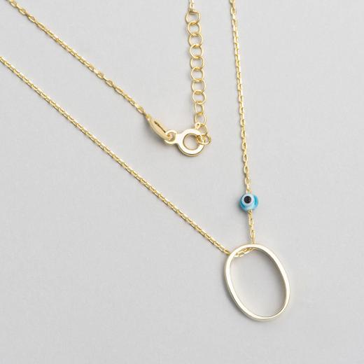 Alphabet With Evil Eye  O  Sterling Silver
