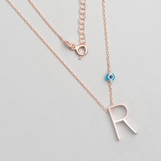 Alphabet With Evil Eye  R Sterling Silver