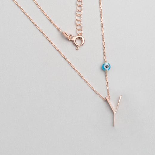 Alphabet With Evil Eye  Y  Sterling Silver