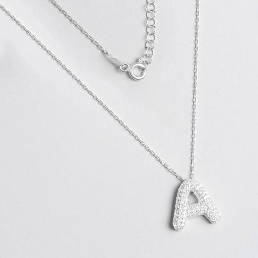 Silver Necklace Alphabet Collection A Letter 925 Sterling