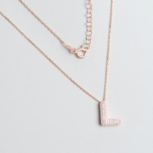 Silver Necklace Alphabet Collection L Letter 925 Sterling