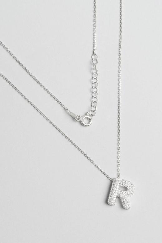 Alphabet Necklace  R  Sterling Silver