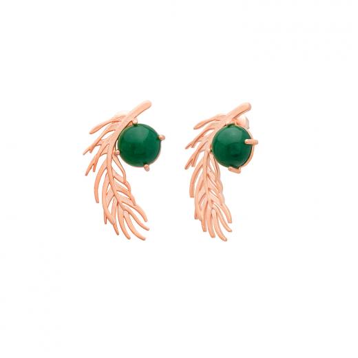 Silver Earring Ceres Collection Special Design Jade Stone 925 Sterling
