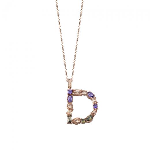 Silver Necklace Alphabet Collection Mix Colors Zircon Stones 925 Sterling