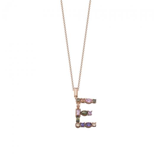 Silver Necklace Alphabet Collection Mix Colors Zircon Stones 925 Sterling