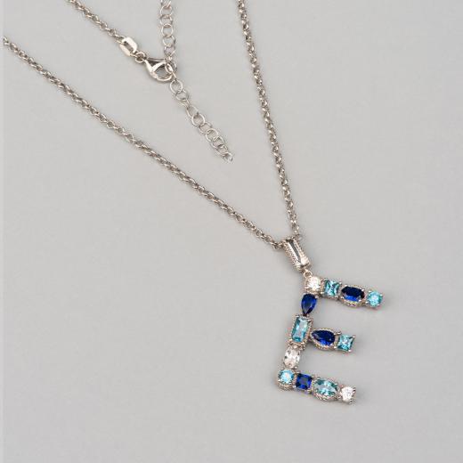 Silver Necklace Alphabet Collection Mix Colors Zircon Stones 925 Sterling