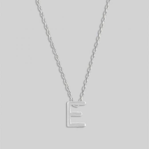 Silver Necklace Alphabet Collection Plain Letters 925 Sterling