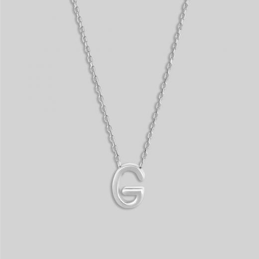 Silver Necklace Alphabet Collection Plain Letters 925 Sterling