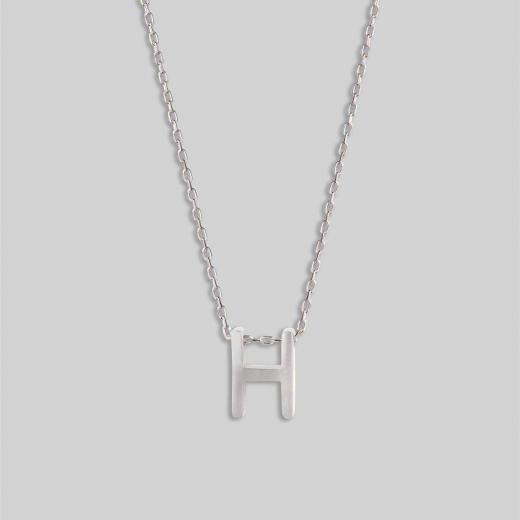 Silver Necklace Alphabet Collection Plain Letters 925 Sterling