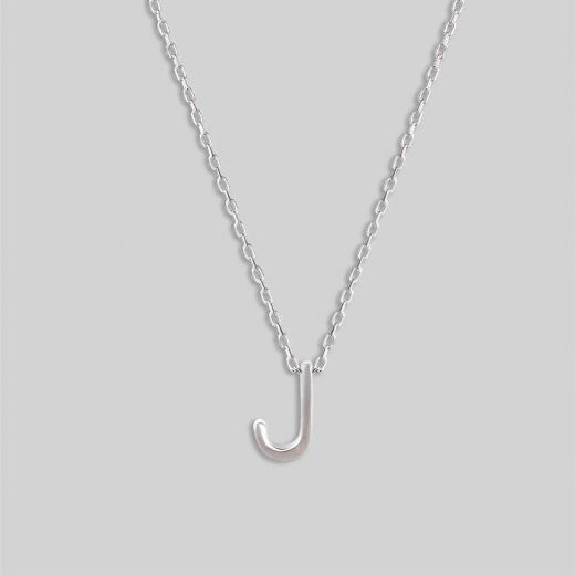 Silver Necklace Alphabet Collection Plain Letters 925 Sterling