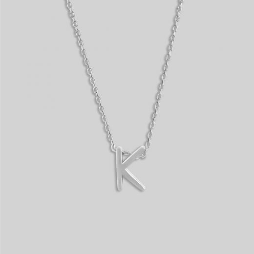 Silver Necklace Alphabet Collection Plain Letters 925 Sterling