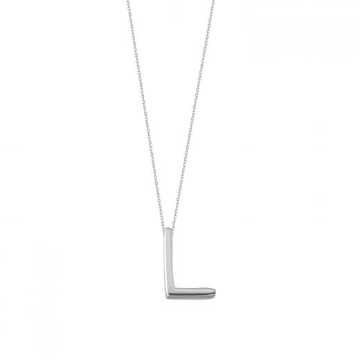 Silver Necklace Alphabet Collection Plain Letters 925 Sterling