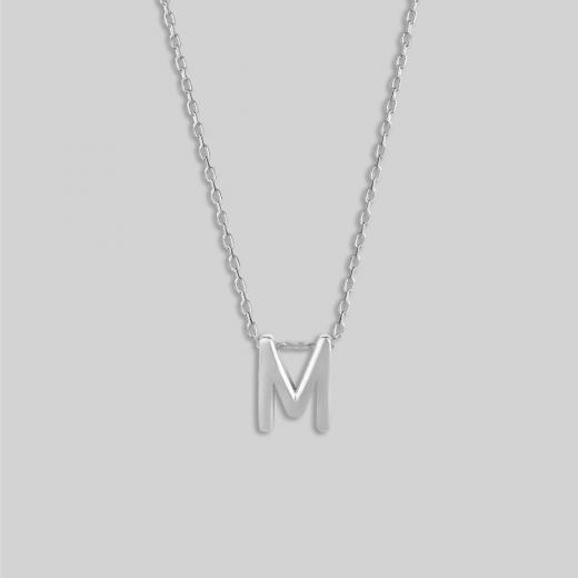 Silver Necklace Alphabet Collection Plain Letters 925 Sterling