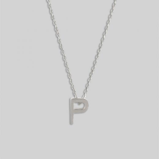 Silver Necklace Alphabet Collection Plain Letters 925 Sterling