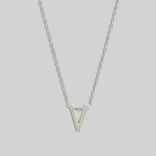 Silver Necklace Alphabet Collection Plain Letters 925 Sterling