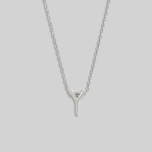 Silver Necklace Alphabet Collection Plain Letters 925 Sterling