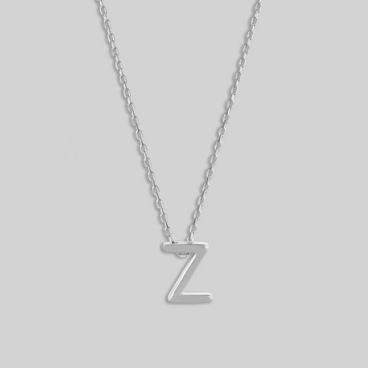 Silver Necklace Alphabet Collection Plain Letters 925 Sterling