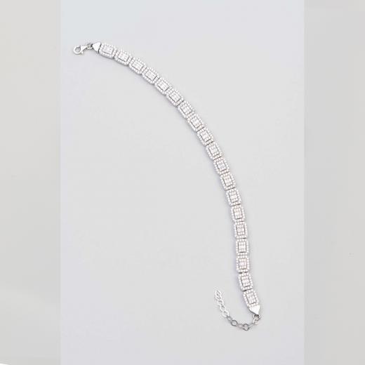 Baguette Stone Silver Bracelet