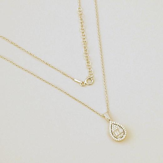 925 Sterling Silver Baguette Necklace