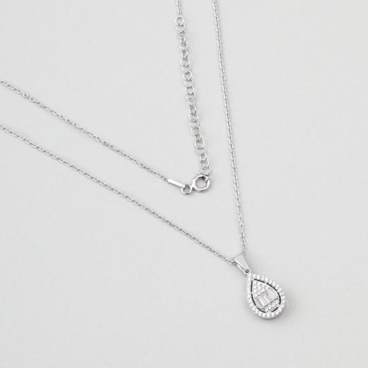 925 Sterling Silver Baguette Necklace