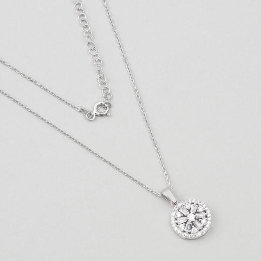 925 Sterling Silver Baguette Necklace