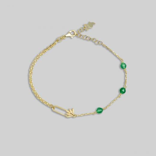 Silver Bracelet Ceres Collection Special Design Jade Stone 925 Sterling