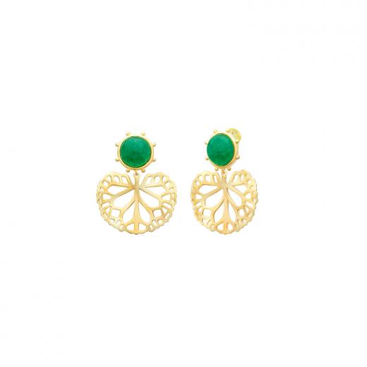 Silver Earring Ceres Collection Special Design Jade Stone 925 Sterling