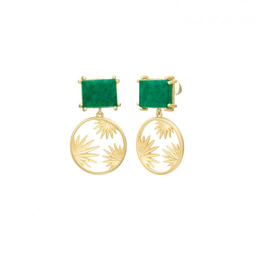 Silver Earring Ceres Collection Special Design Jade Stone 925 Sterling