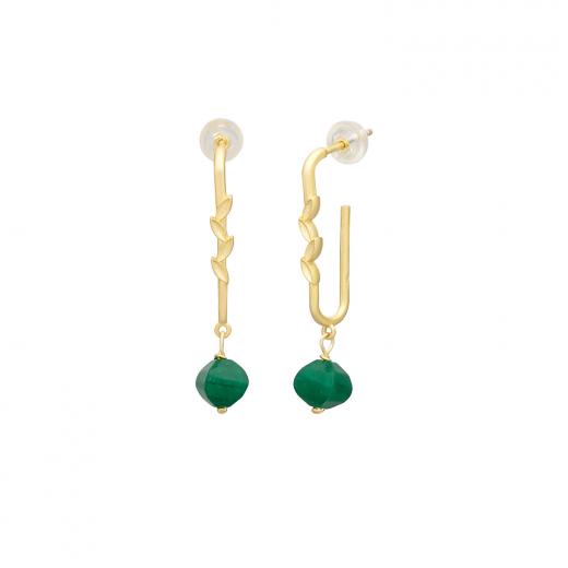 Silver Earring Ceres Collection Special Design Jade Stone 925 Sterling