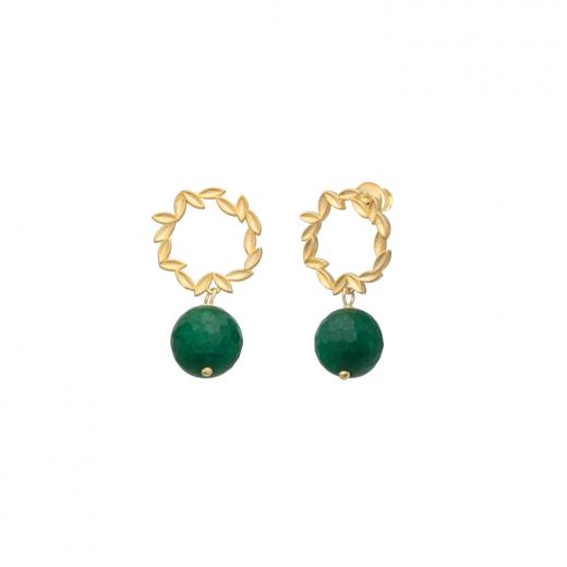 Silver Earring Ceres Collection Special Design Jade Stone 925 Sterling