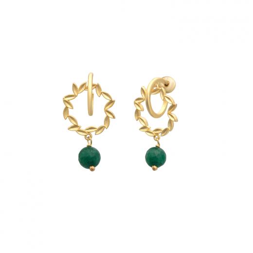 Silver Earring Ceres Collection Special Design Jade Stone 925 Sterling