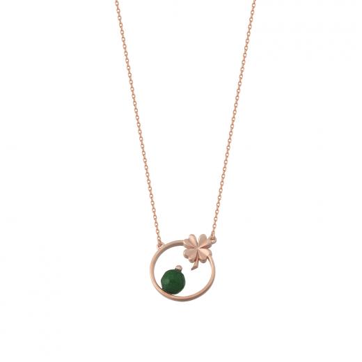 Silver Necklace Ceres Collection Special Design Jade Stone 925 Sterling