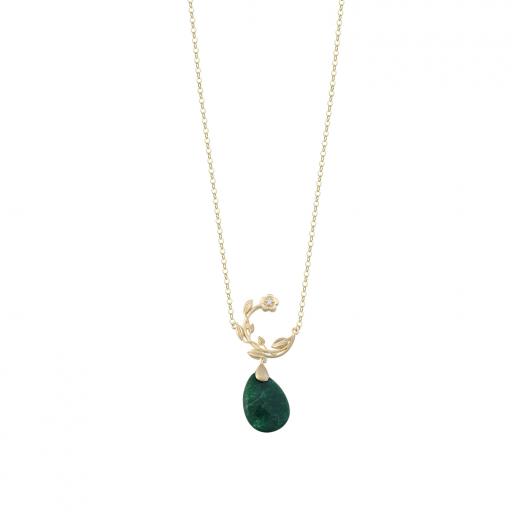 Silver Necklace Ceres Collection Special Design Jade Stone 925 Sterling
