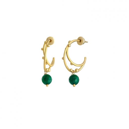 Silver Earring Ceres Collection Special Design Jade Stone 925 Sterling