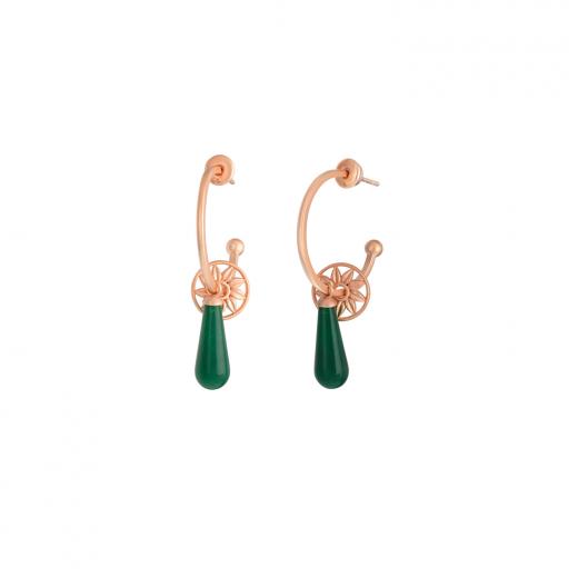 Silver Earring Ceres Collection Special Design Jade Stone 925 Sterling