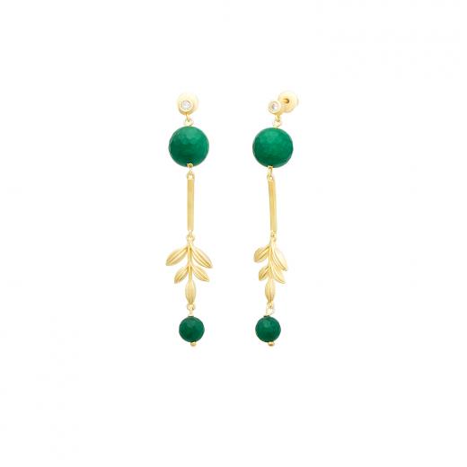 Silver Earring Ceres Collection Special Design Jade Stone 925 Sterling