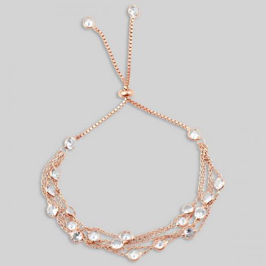 Silver Bracelet 4 Line Zircon Stone 925 Sterling
