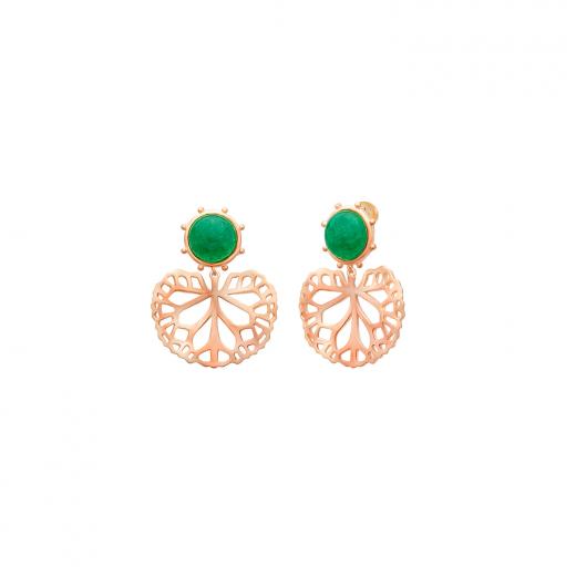 Silver Earring Ceres Collection Special Design Jade Stone 925 Sterling